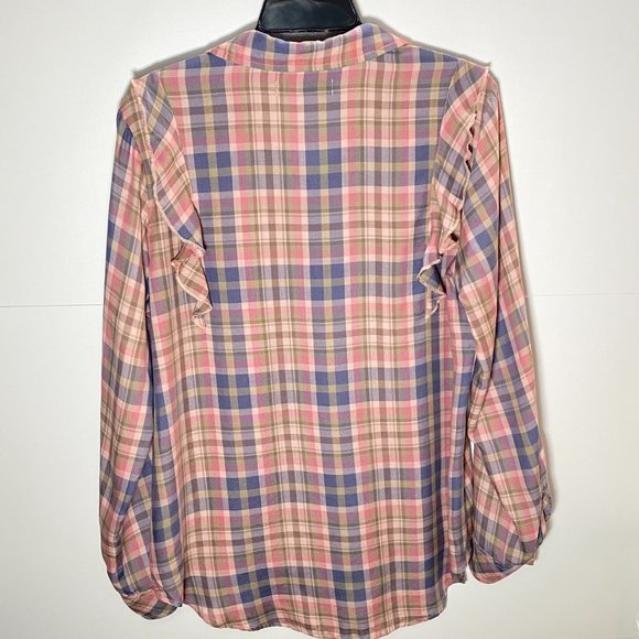 Billy T Plaid Shirt with Ruffles - NEW! - Picture 4 of 5